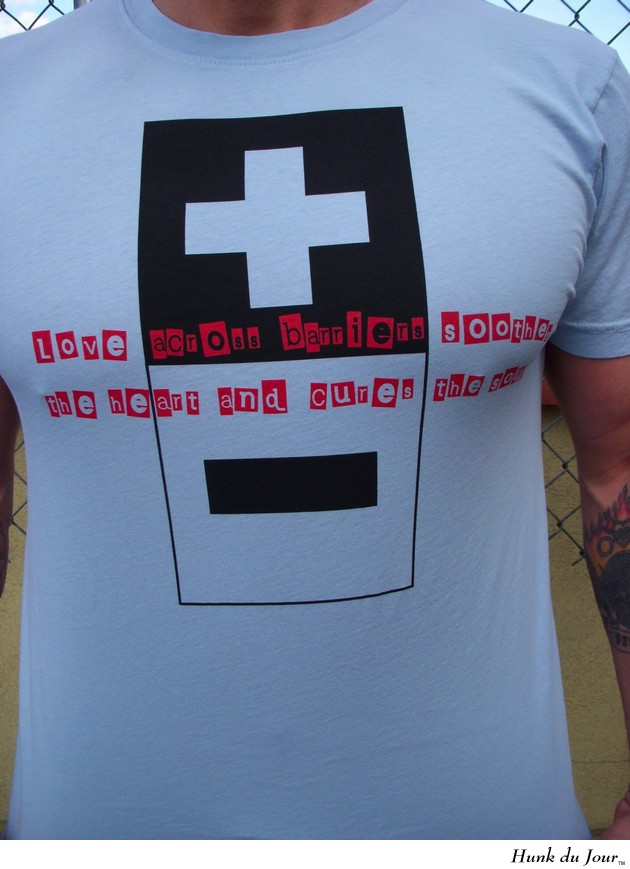 Jack Mackenroth with his World AIDS Day 2008 shirt design - Hunk du Jour Jack Mackenroth with his World AIDS Day 2008 shirt design - Hunk du Jour