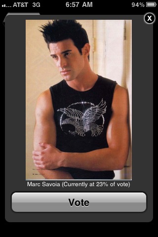 Screen Shot of new Hunk du Jour iPhone App
